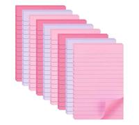 9 Pack Bright Color 8 Color Sticky Notes Premium Adhesive Lined Notepads Design Note Pad for Writing Supplies Sticky Notes with Lines