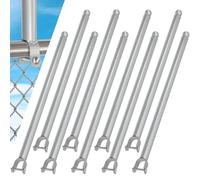 9 Pack Chain Link Fence Extension, 25.2'' Fence Extension Height, Galvanized Post Extender for Dogs and Privacy (1-3/8'') Silver