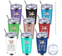 9 Pack Christian Gift Insulated Tumblers, 600 ml Stainless Steel Bible Verse Cup Bulk, Inspirational Travel Coffee Mugs with Lids and Straws for Women Men Teacher Coworker Friend Employee Appreciation