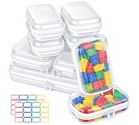 9 Pack Clear Hard Shell Zipper Case, 3 Sizes Plastic Travel Storage Pouch, Waterproof Toiletry Cosmetic Bag Bulk, Makeup Organizer Pouches with Labels for Office Home Storage(6 Mini, 2 Small, 1 Large)