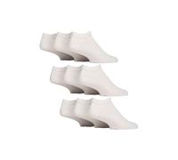 9 Pack Diabetic Trainer Socks - Non Elastic Extra Wide Ankle Socks Iomi Off White 12-14