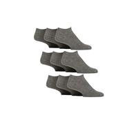 9 Pack Diabetic Trainer Socks, Swollen Feet Wide Ankle Socks SOCKSHOP Gentle Grip Light Grey 12-14