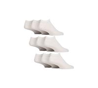 9 Pack Diabetic Trainer Socks, Swollen Feet Wide Ankle Socks SOCKSHOP Gentle Grip White 6-11