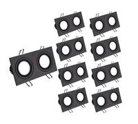 9 Pack Double Head Rectangular Recessed Lighting Adjustable LED Downlight, LED Recessed Can Retrofit Light Black Aluminum LED Trim Can Lights