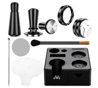 9 Pack Espresso Accessories Kit（Square）,51mm Espresso Tool Kit | Espresso Tamping Station | Coffee Distributor Tamper | WDT Tool | Dosing Funnel | Mother's Day Gift for Espresso Lovers