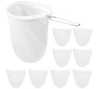 9 Pack Fine Mesh Filter Bags,Reusable Strainer Bags Set with Stainless Steel Handle Frame,Nut Milk Bag Cotton Filter Bag for Nut Milk, Soy Milk, Grape Juice, Jelly, Fried Food