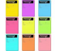 9 Pack Fluorescent Sticky Notes Pads 4" x 5" - 40 Sheets Sticky Notes Pads for Urgent Calls/Notes (Office Essentials)