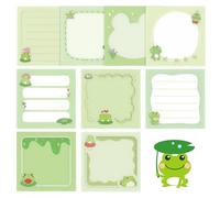 9-Pack Frog Stationery Set, Funny Post it Notes with Frog Design, Cute Sticky Notes for School, Office Memo, Party Bags Filler, Student Kids Gifts