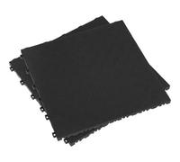 9 Pack Heavy Duty Black Treadplate Floor Tiles For Garage And Workshop - Durable 400X400mm