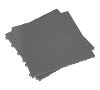 9 PACK Heavy Duty Floor Tile - PP Plastic - 400 x 400mm - Grey Treadplate