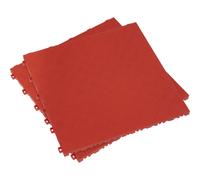 9 PACK Heavy Duty Floor Tile - PP Plastic - 400 x 400mm - Red Treadplate