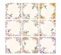 9 Pack Hummingbird Sticky Notes Bulk Bird Floral Mini Notepad Self-Adhesive Wildflower Sticky Memo Notes Hummingbird Lover Gifts for Students School Teacher Meeting Office Supplies,3x3 Inch