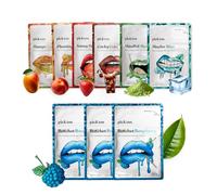 9-Pack Jumbo Bundle pick'em flavoured toothpicks [ALL 6 FLAVOURS + 3X RASPBERRY] - mint, peach, matcha, strawberry, cola, mango & 3x raspberry (9 x 20 toothpicks)- flavoured toothpicks