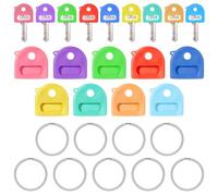 9 Pack Key Identifier Caps for House Keys, Plastic Soft Rubber Key Identifiers with Rings, Keys Markers Tags for Standard Flat Organization House Keychain, Easy to Classify (9 Color)