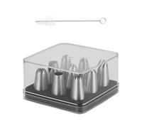 9 Pack Large Piping Nozzles Kits, DIY Icing Nozzles Cake Decoration Tools, Stainless Steel Cake Piping Kit with a Special Cleaning Brush, for Cupcakes Cream Cake Decorating (Large)