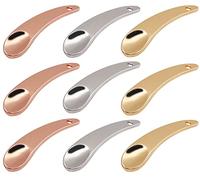 9 Pack Metal Makeup Spatula, 3 Colors Reusable Crescent Shape Mini Zinc Alloy Facial Cream Cosmetic Spoon Applicator for Beauty Mixing Skincare Cream Lotions Moisturizers Eye Cream Massage Face Mask