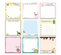 9 Pack Motivational Sticky Notes Set, 450 Sheets Inspirational Self-Stick Notes 7.6 x 7.6 cm, Cute Sticky Notes Book Gifts for Coworkers Nurse Teacher, School Office Supplies