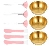 9 Pack Professional Skincare Tool Set with Stainless Steel Bowl and Brushes for Precise Application Portable Set