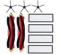 9-Pack Replacement for Xiaomi Roborock S5 Max S6 Pure S6 MaxV Roller Brushes HEPA Filter Mop Cloths Accessory (White)