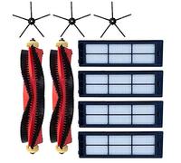 9-Pack Replacement for Xiaomi Roborock S5 Max S6 Pure S6 MaxV Roller Brushes HEPA Filter Mop Cloths Accessory (Black)