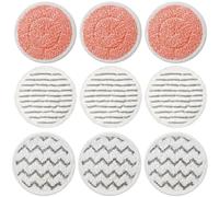 9 Pack Reusable Microfiber Steam Mop Pads - Compatible with Shark S6002UK & S7201UK, Steam & Scrub Mop Replacement Pads for Sealed Hard Floors, All-in-One Cleaning Solution