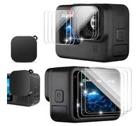 9-Pack Screen Protector for GoPro Hero 12/11/10/9 Black, Tempered Glass Front Screen, Back Screen & Lens Protector with Silicone Lens Cap, 9H Hardness Camera Accessory Kit for Go Pro Hero 12 11 10 9