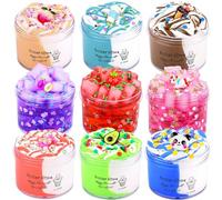 9 Pack Slime Kit - 6 Butter & 3 Crunchy Slimes with Astronaut Add-ins, Soft & Non Stick, Party Favors for Girls & Boys, Birthday Favors, Stress Relief, Fidget Toys for Girls and Boys