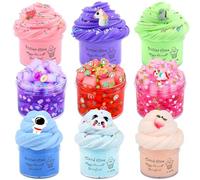 9 Pack Slime Kit for Kids- 3 Cloud, 3 Butter & 3 Crunchy Slimes with Astronaut Add-ins, Party Favors for Girls & Boys, Birthday Favors, Stress Relief, Toys for Girls and Boys