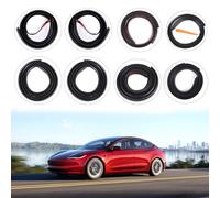 9 Pack Soundproof Sealling Strips Compatible with Tesla Model 3 2020-2024 2025 Accessories Door Seal Kit Soundproof EPDM Rubber Weather Draft Strip Wind Noise Reduction Sound Proofing Kits