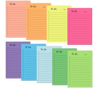 9 Pack to Do List Pad, 450 Sheets Colorful Sticky Notes Lined Self-Stick School Supplies for Office Home Plan (3.9x5.9in)