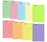 9 Pack to Do List Pad Colorful, 450 Sheets Sticky Notes Lined Self-Stick School Supplies for School Office Home Plan(10x15cm)