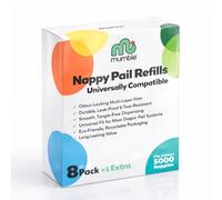 9-Pack Universal Nappy Bin Refills | Fits Most Cartridges | Compatible with Tommee Tippee, Simplee Sangenic Twist & Click & Angelcare | Smell Proof Baby Diaper Pail Liner - Holds 5000 Diapers