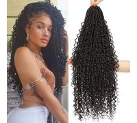 9 Packs Boho Faux Locs Crochet Hair 24 Inch Boho Soft Locs With Curly Ends Bohemian Goddess Hair Extensions For Black Women (4#-Dark Brown, 24 Inch (Pack of 9))