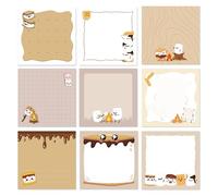 9 Packs Cute Sticky Notes, Small Party Bag Fillers for Kids, Cartoon Design Strong Sticking Power Post it Notes for Office, Memo, Refrigerator, Cartoon Message Note for School Home Office Supplies