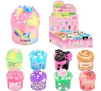 9 Packs Lucky Box Slime Kit - Cloud Butter & Clear Slime, Crunchy Slimes for Kids, Non Sticky, Party Favors, Goodie Bag Stuffers, 8-12 Year Old Girls Boys Birthday Gift Ideas, Fluffy Kawaii Slime Set