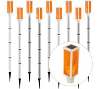9 Packs Reflective Driveway Markers Solar Powered Driveway Markers 37 Inch Driveway Lights Reflectors for Parking Snow Road Sidewalks (Orange)