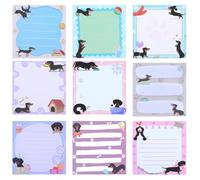 9 Pads Dachshund Sticky Notes Cute Dog Animal Sticky Notes 3 X 3 Inches Cartoon Self Adhesive Note Colored Memo Reminder Tab for School Office Supplies