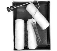 9" Paint Roller Set Gloss Emulsion Decorating Decorator Tray Sponge + 3 Sleeve
