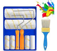 9" Paint Roller Set Tray Rollers Soft Sleeves Brush Kit Decorating Painting