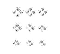 9 Pairs Gold Bell Ear Stud For Woman Stainless Steel 14K Gold Plating Cartilage Earrings Fashion Trendy Hypoallergenic Waterproof Stackable Earring Jewelry 2-10mm (Silver 9 Pairs)