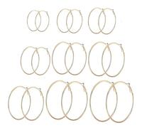 9 Pairs Gold Hoops Earrings For Women Set, Earrings Gold Hoop Earings Gold Earings Big Big Hoop Earring Lightweight Stainless Steel Large Thin Hoop Earring 2.5/3/4/5/6/7/8/9/10cm