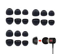 9 Pairs (S/M/L) Soft Silicone earbud tips, comfortable and secure fit replacement earbud tips, suitable for in-ear headphones, ideal for daily use travel gym and more（black）