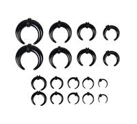9 Pairs Septum Stretching Kit.Acrylic Buffalo Horseshoe Stretcher Expander Piercing Kit for Stretching Pierced Nose Ear Gauge,C Shape Pincher Tapers Septum Buffalo Taper Expander Pierced Nose,14G-00G