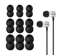9 Pairs Silicone Earbud Tips Replacement Earbuds Replacement Earphone Tips, 2 Style Earbud Noise Isolation Cover, 3 Different Size (S/M/L) (9 Pairs Black)