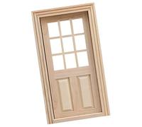 9 Panel Miniature Door for 1/12 Doll House Decoration Wooden Figurine with Functional Design Scene Setting Furniture Antique Unpainted Miniature Model Figure