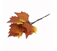 9 Paper Maple Leaves on Wire - Wedding Autumn Wreath Craft Decoration Greenery