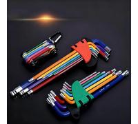 9 Pc Hex Key Allen Wrench Set, Hexagon Coloured Wrench Set, Multi-Size (3/8", 3/16", 5/16", 1/16") for Home Improvement, Auto & Mechanical Repairs, Bicycle Maintenance