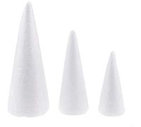 9 Pcs 15/20/25cm Cone Shaped Polystyrene Foam Crafts, DIY Christmas Tree Hanging Ornament For Painting Crafts