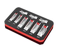 9 Pcs 3/8" & 1/2" Strut Nut Socket, 10-22MM Suspension Strut Nut Socket Tool with Storage Case for Fastener on Injector Line, Fuel Point, Injector Connection, Bent Pipe, EGT Sensor