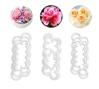 9 Pcs 3 Sizes Roses Carnations Peony Mould 3D Petal Cutter Cake Decorating DIY Baking Accessories Mould Fondant Rose Decorating for Cake Decorating Supplies Tools